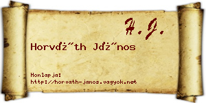 Horváth János névjegykártya