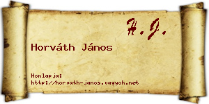 Horváth János névjegykártya